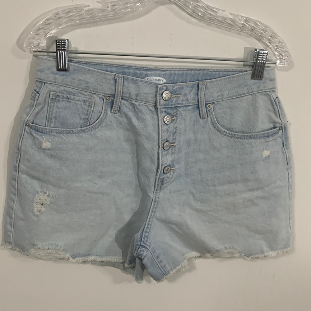 Old Navy button fly distressed jean shorts Womens Sz 16 Plus New with tags